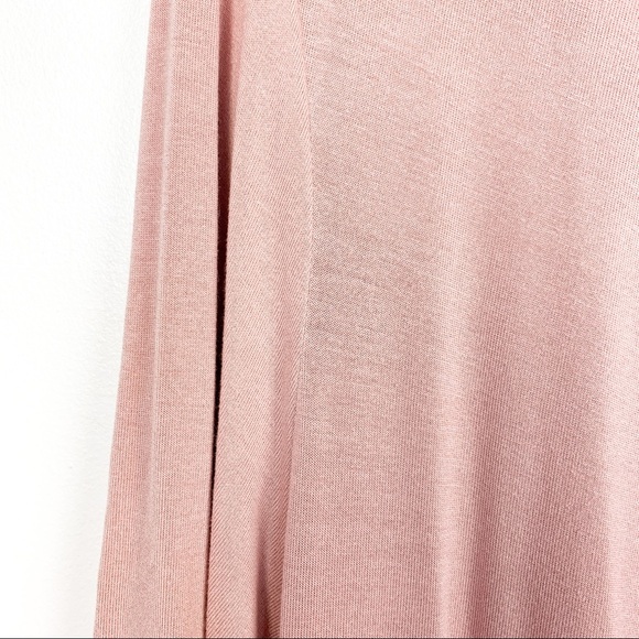 Pink Long Sleeve Top with Ruched Front & V-Neck - Picture 4 of 10